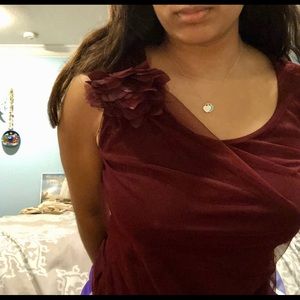Petite Ann Taylor maroon business top